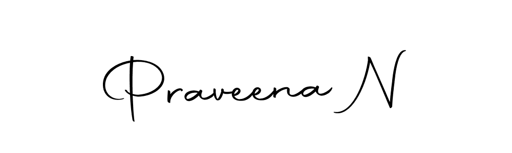 Make a beautiful signature design for name Praveena N. Use this online signature maker to create a handwritten signature for free. Praveena N signature style 10 images and pictures png