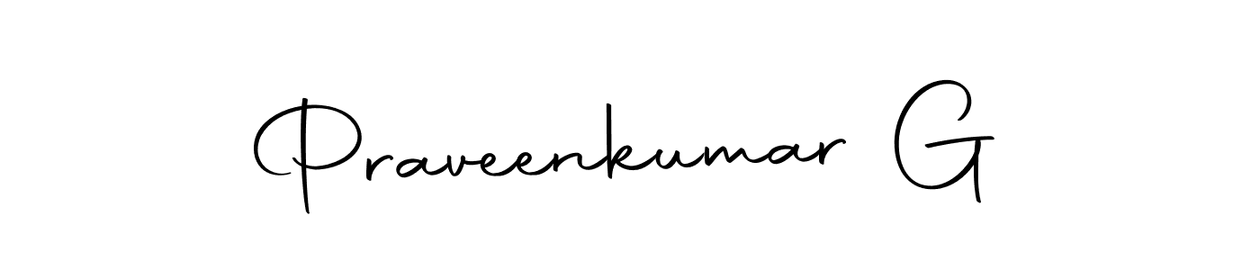 How to make Praveenkumar G name signature. Use Autography-DOLnW style for creating short signs online. This is the latest handwritten sign. Praveenkumar G signature style 10 images and pictures png