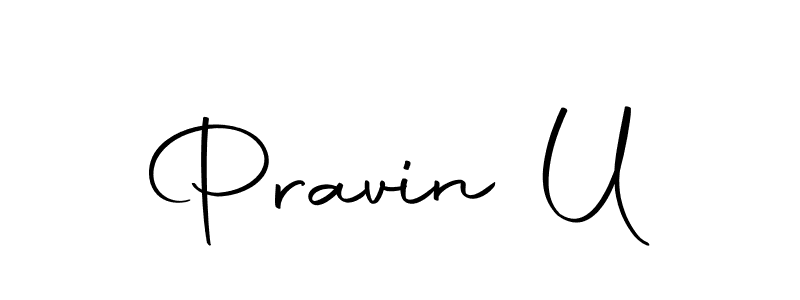 Pravin U stylish signature style. Best Handwritten Sign (Autography-DOLnW) for my name. Handwritten Signature Collection Ideas for my name Pravin U. Pravin U signature style 10 images and pictures png