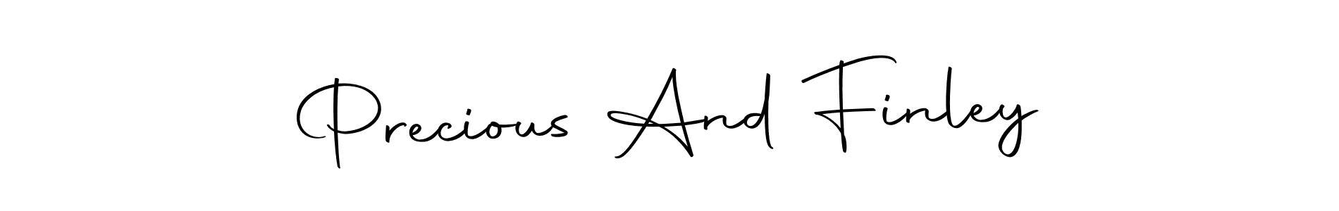 How to make Precious And Finley name signature. Use Autography-DOLnW style for creating short signs online. This is the latest handwritten sign. Precious And Finley signature style 10 images and pictures png