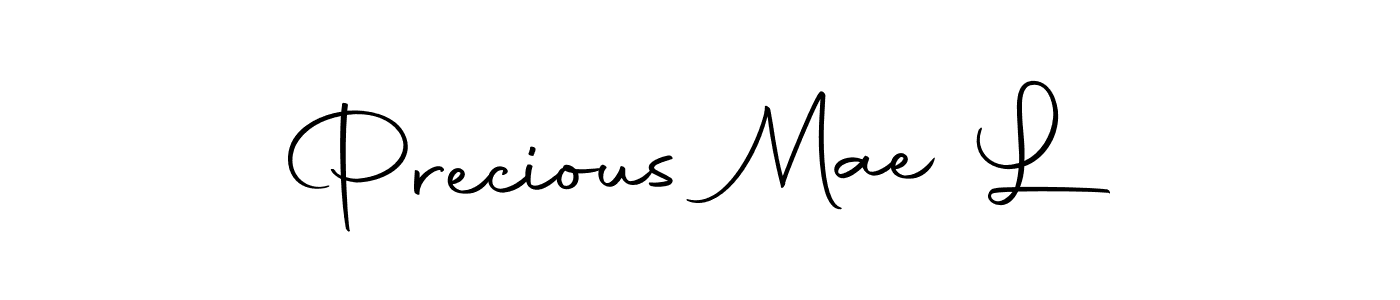 The best way (Autography-DOLnW) to make a short signature is to pick only two or three words in your name. The name Precious Mae L include a total of six letters. For converting this name. Precious Mae L signature style 10 images and pictures png