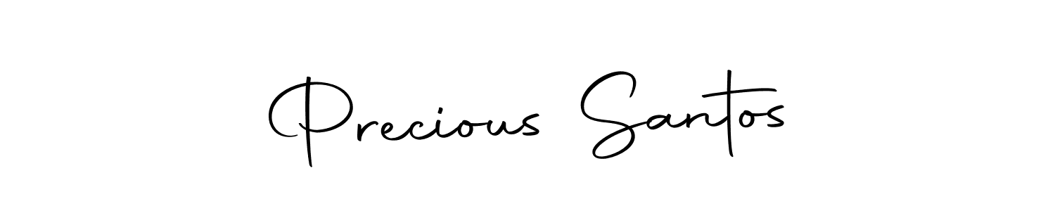 Design your own signature with our free online signature maker. With this signature software, you can create a handwritten (Autography-DOLnW) signature for name Precious Santos. Precious Santos signature style 10 images and pictures png