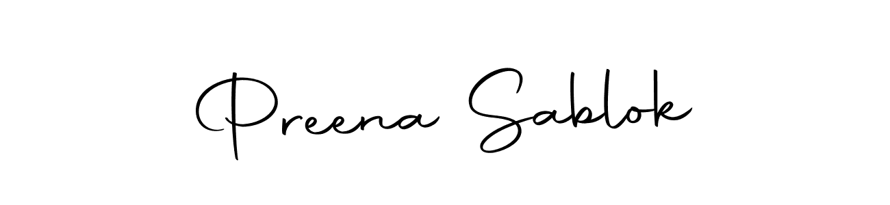 Design your own signature with our free online signature maker. With this signature software, you can create a handwritten (Autography-DOLnW) signature for name Preena Sablok. Preena Sablok signature style 10 images and pictures png