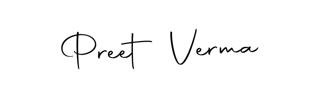 Design your own signature with our free online signature maker. With this signature software, you can create a handwritten (Autography-DOLnW) signature for name Preet Verma. Preet Verma signature style 10 images and pictures png