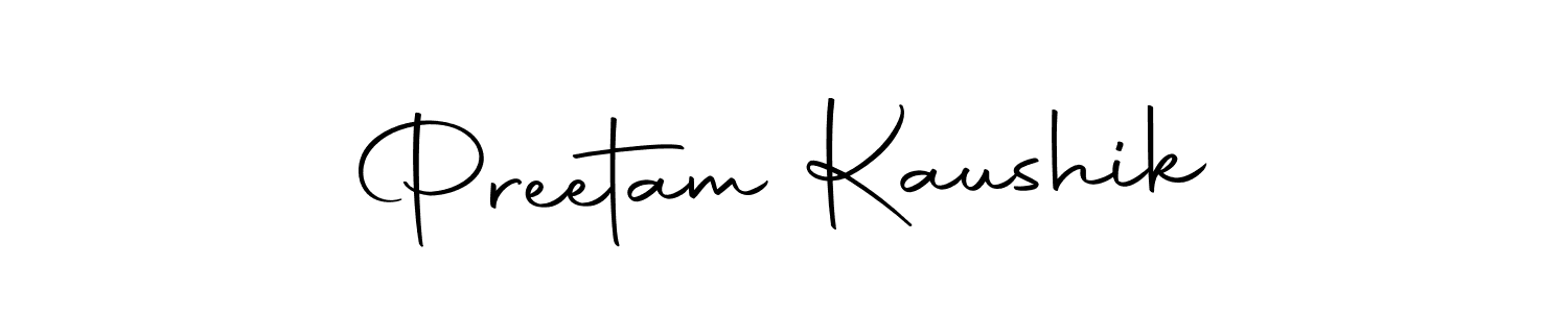 Create a beautiful signature design for name Preetam Kaushik. With this signature (Autography-DOLnW) fonts, you can make a handwritten signature for free. Preetam Kaushik signature style 10 images and pictures png