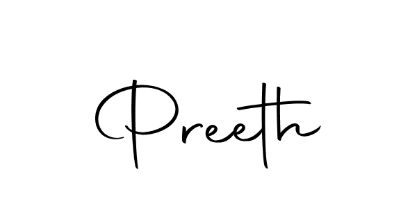 Design your own signature with our free online signature maker. With this signature software, you can create a handwritten (Autography-DOLnW) signature for name Preeth. Preeth signature style 10 images and pictures png