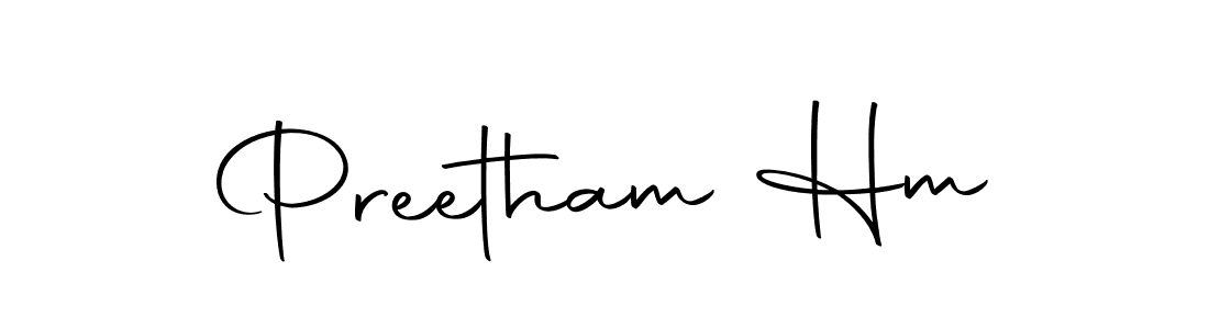 Design your own signature with our free online signature maker. With this signature software, you can create a handwritten (Autography-DOLnW) signature for name Preetham Hm. Preetham Hm signature style 10 images and pictures png