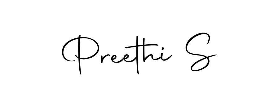 Use a signature maker to create a handwritten signature online. With this signature software, you can design (Autography-DOLnW) your own signature for name Preethi S. Preethi S signature style 10 images and pictures png