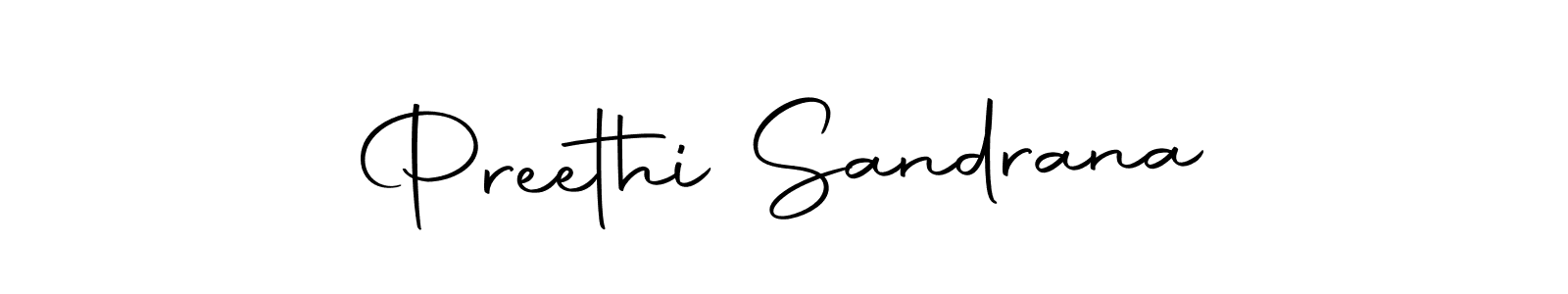 Make a beautiful signature design for name Preethi Sandrana. Use this online signature maker to create a handwritten signature for free. Preethi Sandrana signature style 10 images and pictures png