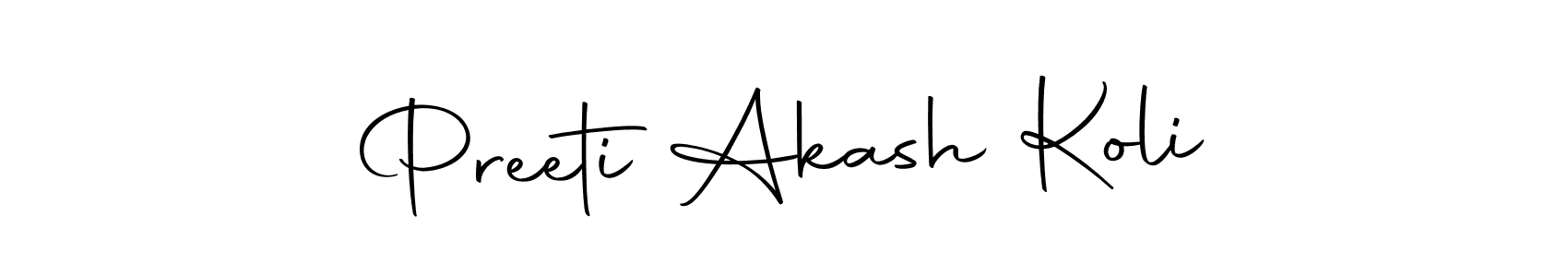 You should practise on your own different ways (Autography-DOLnW) to write your name (Preeti Akash Koli) in signature. don't let someone else do it for you. Preeti Akash Koli signature style 10 images and pictures png