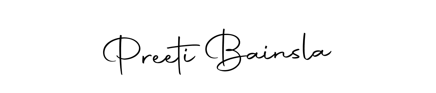 Make a beautiful signature design for name Preeti Bainsla. Use this online signature maker to create a handwritten signature for free. Preeti Bainsla signature style 10 images and pictures png