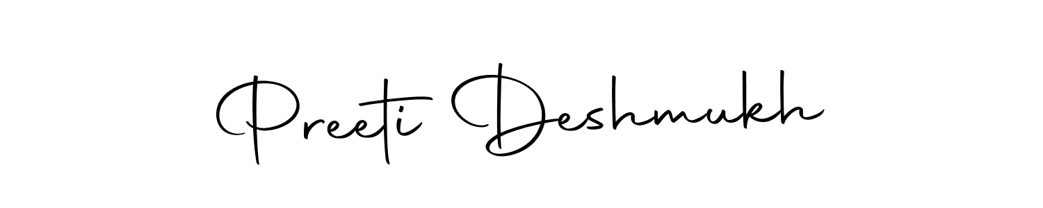 How to make Preeti Deshmukh name signature. Use Autography-DOLnW style for creating short signs online. This is the latest handwritten sign. Preeti Deshmukh signature style 10 images and pictures png