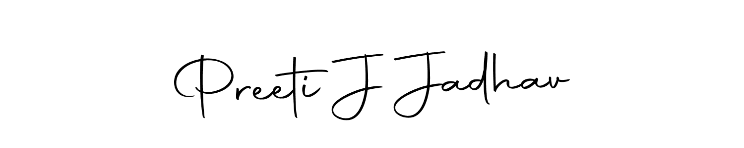 Design your own signature with our free online signature maker. With this signature software, you can create a handwritten (Autography-DOLnW) signature for name Preeti J Jadhav. Preeti J Jadhav signature style 10 images and pictures png