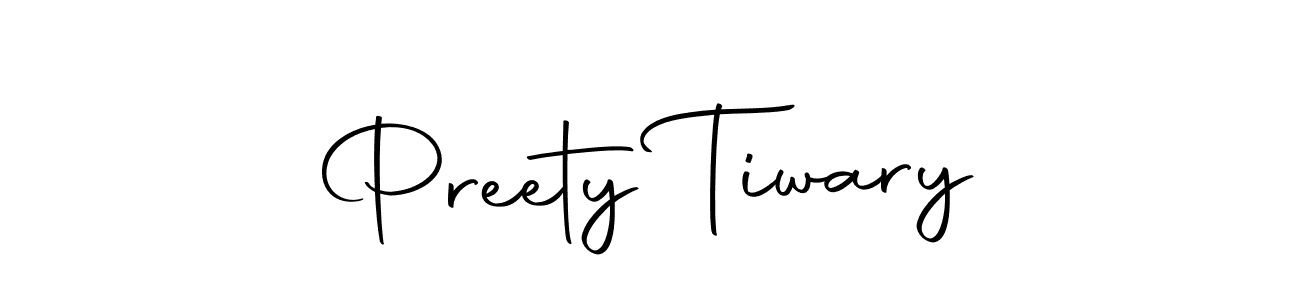 How to make Preety Tiwary name signature. Use Autography-DOLnW style for creating short signs online. This is the latest handwritten sign. Preety Tiwary signature style 10 images and pictures png