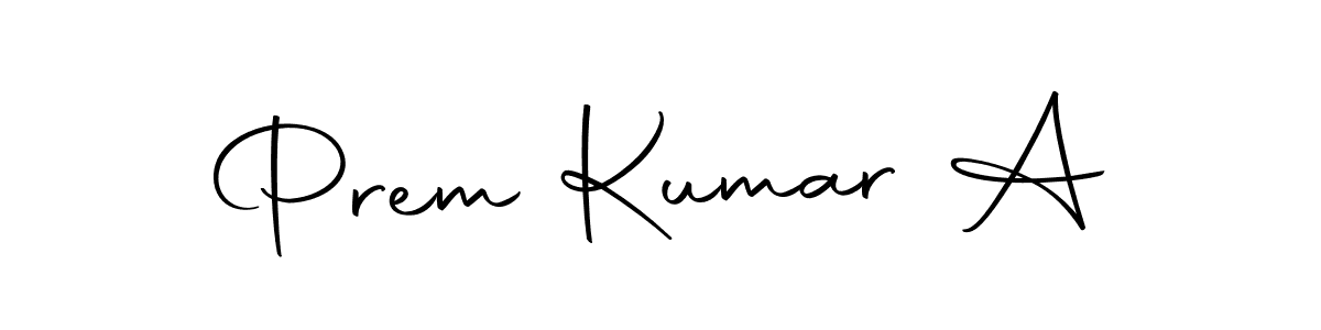 Use a signature maker to create a handwritten signature online. With this signature software, you can design (Autography-DOLnW) your own signature for name Prem Kumar A. Prem Kumar A signature style 10 images and pictures png