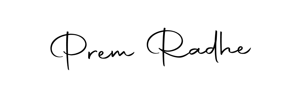 How to make Prem Radhe name signature. Use Autography-DOLnW style for creating short signs online. This is the latest handwritten sign. Prem Radhe signature style 10 images and pictures png