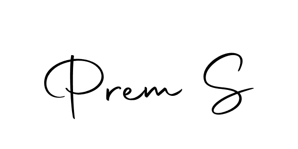 How to make Prem S name signature. Use Autography-DOLnW style for creating short signs online. This is the latest handwritten sign. Prem S signature style 10 images and pictures png