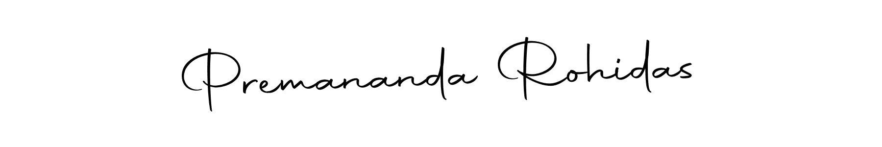The best way (Autography-DOLnW) to make a short signature is to pick only two or three words in your name. The name Premananda Rohidas include a total of six letters. For converting this name. Premananda Rohidas signature style 10 images and pictures png