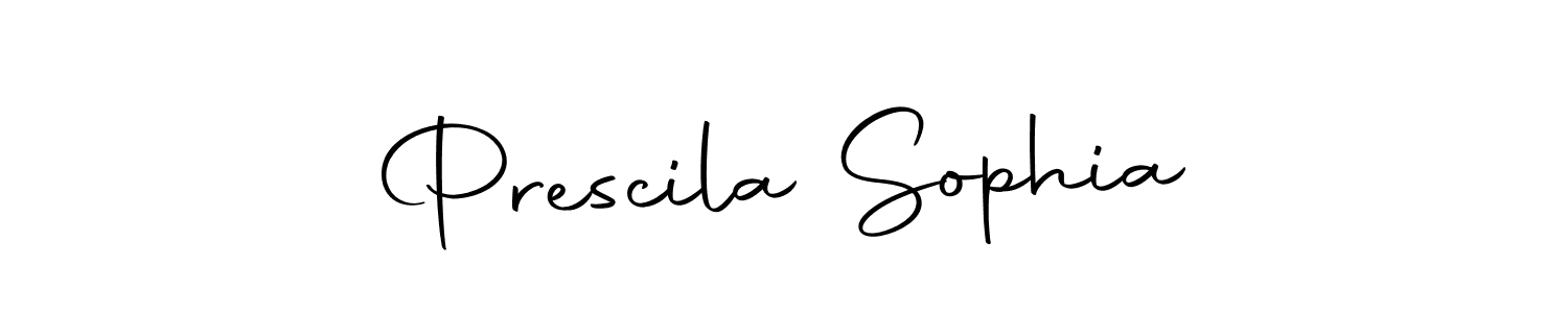 How to make Prescila Sophia name signature. Use Autography-DOLnW style for creating short signs online. This is the latest handwritten sign. Prescila Sophia signature style 10 images and pictures png