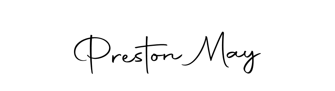 Create a beautiful signature design for name Preston May. With this signature (Autography-DOLnW) fonts, you can make a handwritten signature for free. Preston May signature style 10 images and pictures png