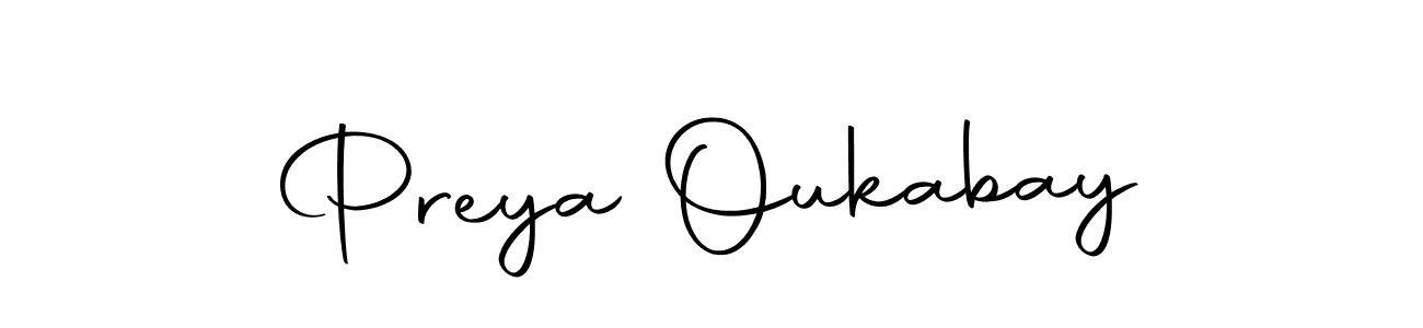 Here are the top 10 professional signature styles for the name Preya Oukabay. These are the best autograph styles you can use for your name. Preya Oukabay signature style 10 images and pictures png