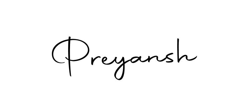 Design your own signature with our free online signature maker. With this signature software, you can create a handwritten (Autography-DOLnW) signature for name Preyansh. Preyansh signature style 10 images and pictures png