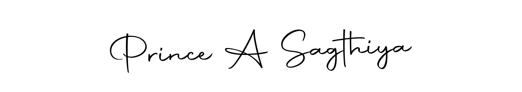 How to make Prince A Sagthiya name signature. Use Autography-DOLnW style for creating short signs online. This is the latest handwritten sign. Prince A Sagthiya signature style 10 images and pictures png