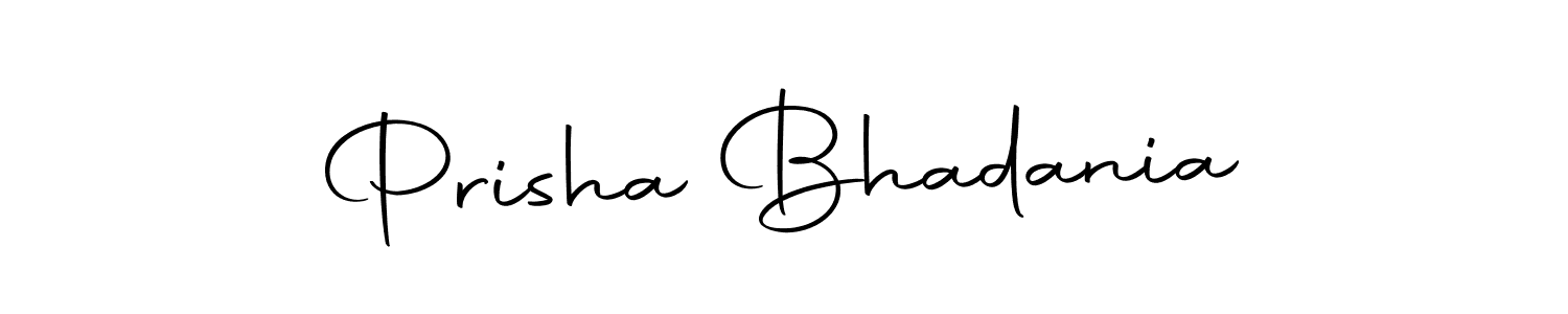 How to make Prisha Bhadania name signature. Use Autography-DOLnW style for creating short signs online. This is the latest handwritten sign. Prisha Bhadania signature style 10 images and pictures png