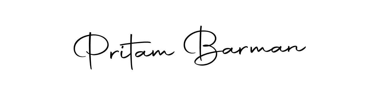 How to make Pritam Barman name signature. Use Autography-DOLnW style for creating short signs online. This is the latest handwritten sign. Pritam Barman signature style 10 images and pictures png