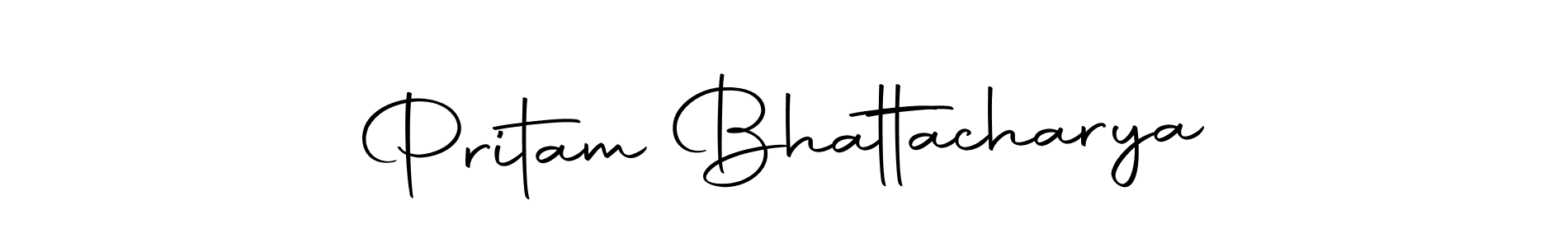 You should practise on your own different ways (Autography-DOLnW) to write your name (Pritam Bhattacharya) in signature. don't let someone else do it for you. Pritam Bhattacharya signature style 10 images and pictures png