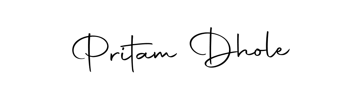 How to make Pritam Dhole name signature. Use Autography-DOLnW style for creating short signs online. This is the latest handwritten sign. Pritam Dhole signature style 10 images and pictures png