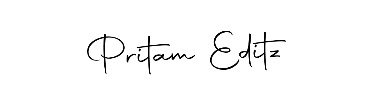 How to make Pritam Editz name signature. Use Autography-DOLnW style for creating short signs online. This is the latest handwritten sign. Pritam Editz signature style 10 images and pictures png