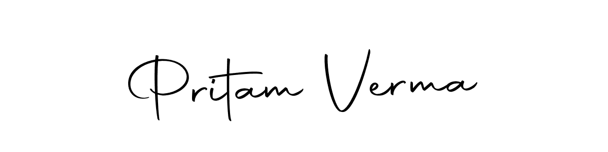 Use a signature maker to create a handwritten signature online. With this signature software, you can design (Autography-DOLnW) your own signature for name Pritam Verma. Pritam Verma signature style 10 images and pictures png