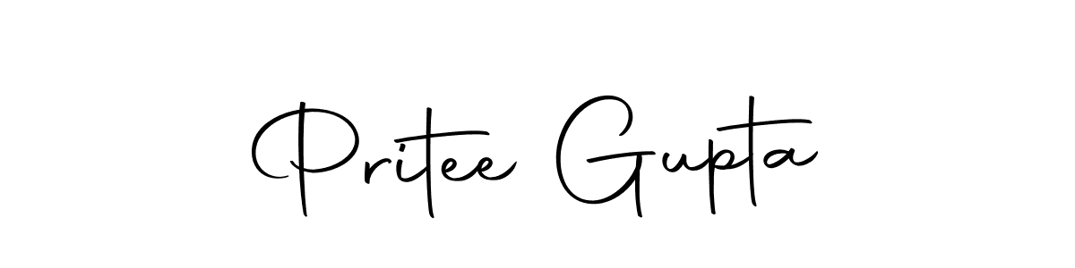 How to make Pritee Gupta name signature. Use Autography-DOLnW style for creating short signs online. This is the latest handwritten sign. Pritee Gupta signature style 10 images and pictures png