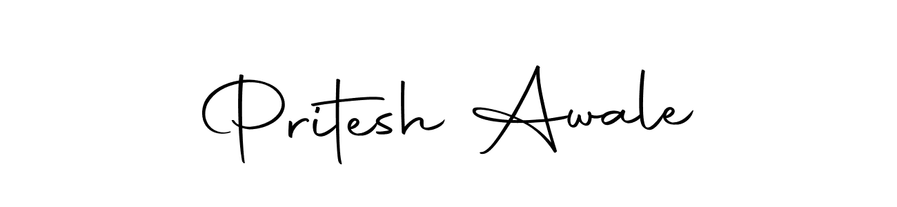 How to make Pritesh Awale name signature. Use Autography-DOLnW style for creating short signs online. This is the latest handwritten sign. Pritesh Awale signature style 10 images and pictures png