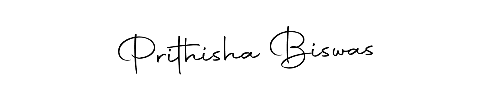 How to make Prithisha Biswas name signature. Use Autography-DOLnW style for creating short signs online. This is the latest handwritten sign. Prithisha Biswas signature style 10 images and pictures png