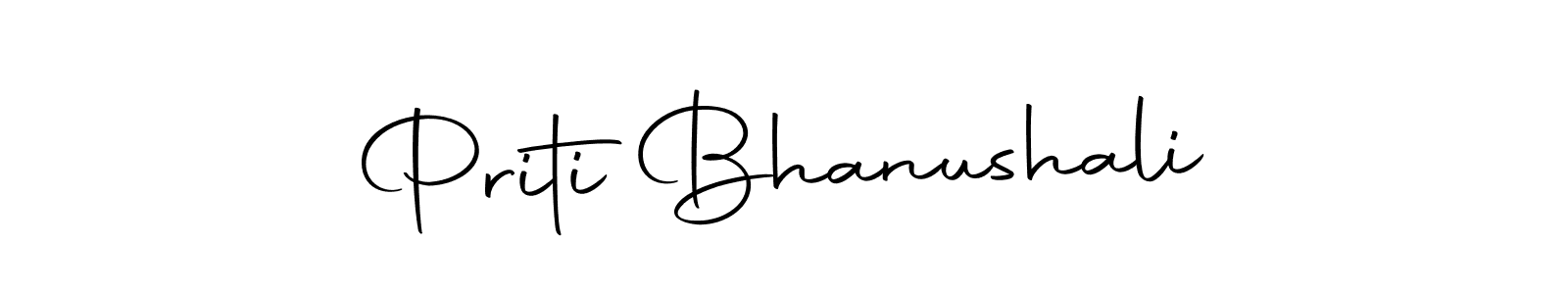 How to make Priti Bhanushali name signature. Use Autography-DOLnW style for creating short signs online. This is the latest handwritten sign. Priti Bhanushali signature style 10 images and pictures png