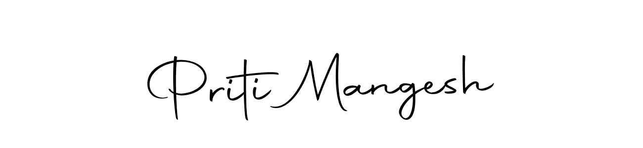 How to make Priti Mangesh name signature. Use Autography-DOLnW style for creating short signs online. This is the latest handwritten sign. Priti Mangesh signature style 10 images and pictures png