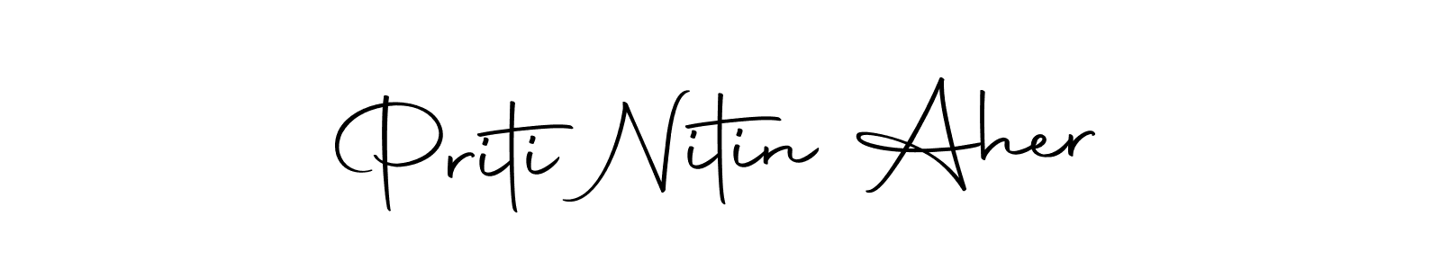 This is the best signature style for the Priti Nitin Aher name. Also you like these signature font (Autography-DOLnW). Mix name signature. Priti Nitin Aher signature style 10 images and pictures png