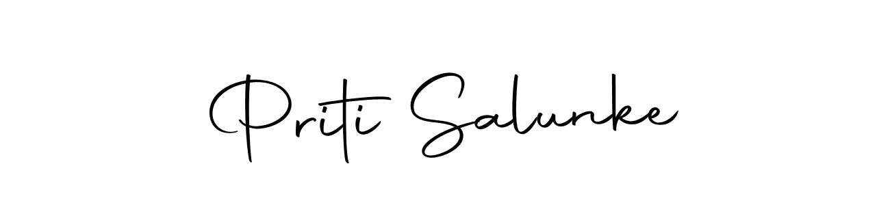How to make Priti Salunke name signature. Use Autography-DOLnW style for creating short signs online. This is the latest handwritten sign. Priti Salunke signature style 10 images and pictures png