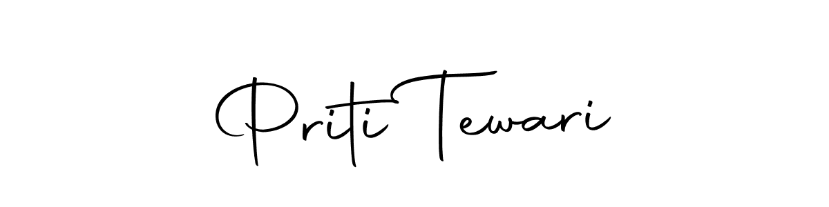 How to make Priti Tewari name signature. Use Autography-DOLnW style for creating short signs online. This is the latest handwritten sign. Priti Tewari signature style 10 images and pictures png