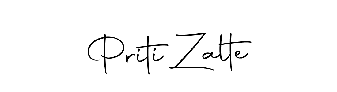 You should practise on your own different ways (Autography-DOLnW) to write your name (Priti Zalte) in signature. don't let someone else do it for you. Priti Zalte signature style 10 images and pictures png