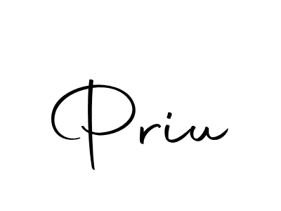 Use a signature maker to create a handwritten signature online. With this signature software, you can design (Autography-DOLnW) your own signature for name Priu. Priu signature style 10 images and pictures png