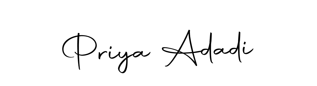 Use a signature maker to create a handwritten signature online. With this signature software, you can design (Autography-DOLnW) your own signature for name Priya Adadi. Priya Adadi signature style 10 images and pictures png