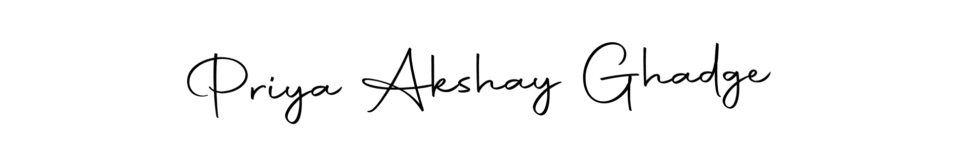 How to make Priya Akshay Ghadge name signature. Use Autography-DOLnW style for creating short signs online. This is the latest handwritten sign. Priya Akshay Ghadge signature style 10 images and pictures png