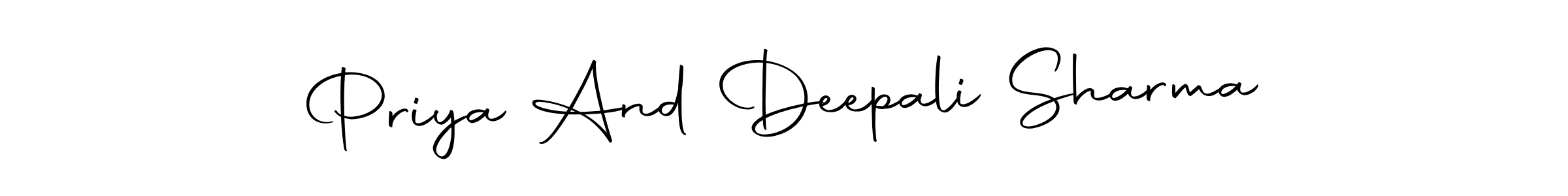 Use a signature maker to create a handwritten signature online. With this signature software, you can design (Autography-DOLnW) your own signature for name Priya And Deepali Sharma. Priya And Deepali Sharma signature style 10 images and pictures png