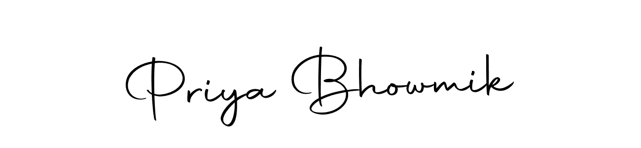Create a beautiful signature design for name Priya Bhowmik. With this signature (Autography-DOLnW) fonts, you can make a handwritten signature for free. Priya Bhowmik signature style 10 images and pictures png