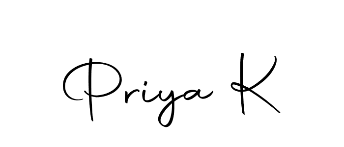 The best way (Autography-DOLnW) to make a short signature is to pick only two or three words in your name. The name Priya K include a total of six letters. For converting this name. Priya K signature style 10 images and pictures png