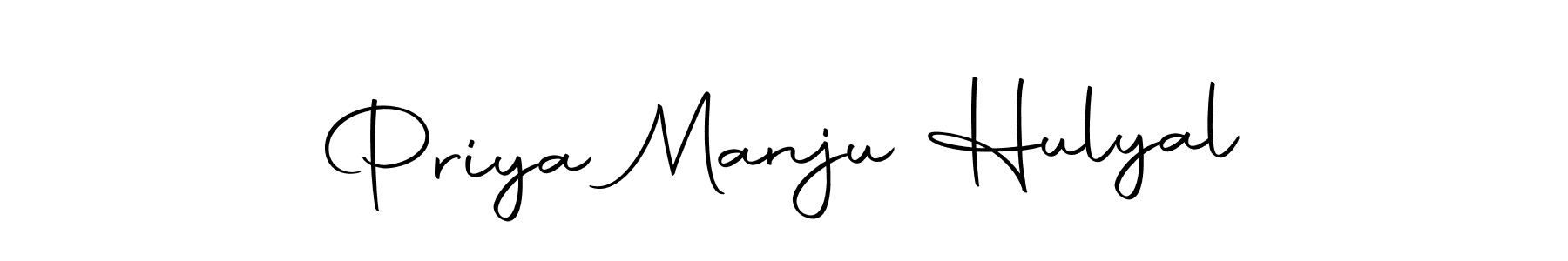 Make a short Priya Manju Hulyal signature style. Manage your documents anywhere anytime using Autography-DOLnW. Create and add eSignatures, submit forms, share and send files easily. Priya Manju Hulyal signature style 10 images and pictures png