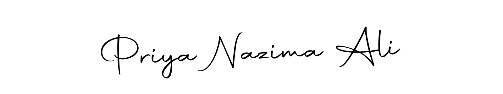 You should practise on your own different ways (Autography-DOLnW) to write your name (Priya Nazima Ali) in signature. don't let someone else do it for you. Priya Nazima Ali signature style 10 images and pictures png